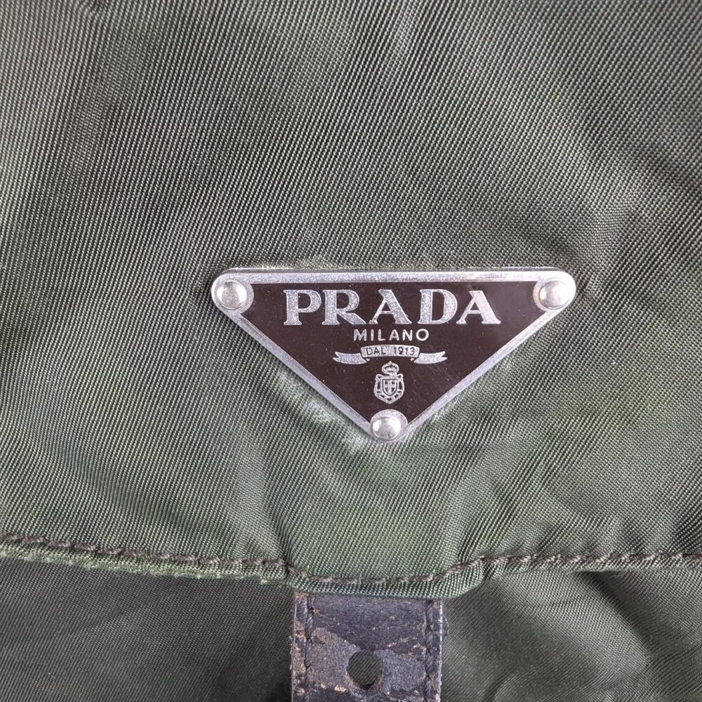 Pre-Loved Prada Tessuto Nylon Backpack Green Made in Italy. - Picture 6 of 16